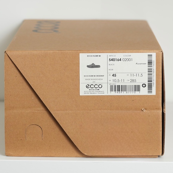 $120 Ecco Flowt M Crosstrap Sandals Comfort Slides Black Leather Men 11-11.5/ 45 main image 7